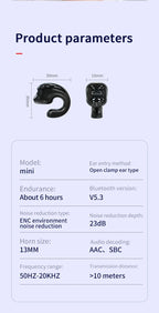 Wireless Headphones Bluetooth 5.3 Earphones With Mic Single in-Ear Sports Waterproof TWS Earbuds Bluetooth Handsfree Headset
