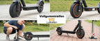 TODIMART T6 ABE E Scooter Mit Straßenzulassung, 30-35 km range, 350-500W brushless motor, dual brakes, and 8.5-inch run-flat tires