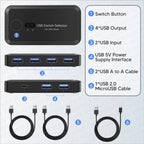 MZX USB 3.0 Switch KVM Switcher Selector KM Hub Docking Station Dock 2 Computer Laptop PC Accessories Share Keyboard for Macbook