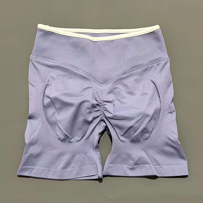 Women's Sports Shorts Gym High Waist Scrunch Seamless Yoga Leggings Cycling Shorts Workout Running Fitness Pants