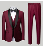 Men's Casual Business Have Smoking Suit High End Brand Boutique Fashion Blazer Vest Pants Groom Wedding Dress Party Suit
