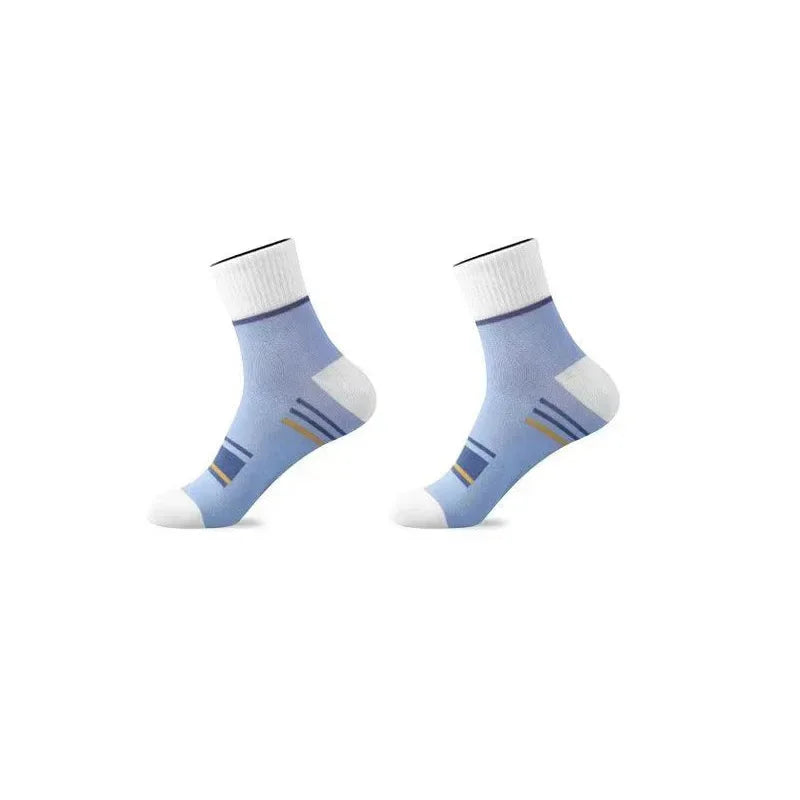 Men's 100% Cotton Casual Socks for Spring and Summer, Men's Antibacterial & Deodorant Business Socks, High-Quality Sports Socks