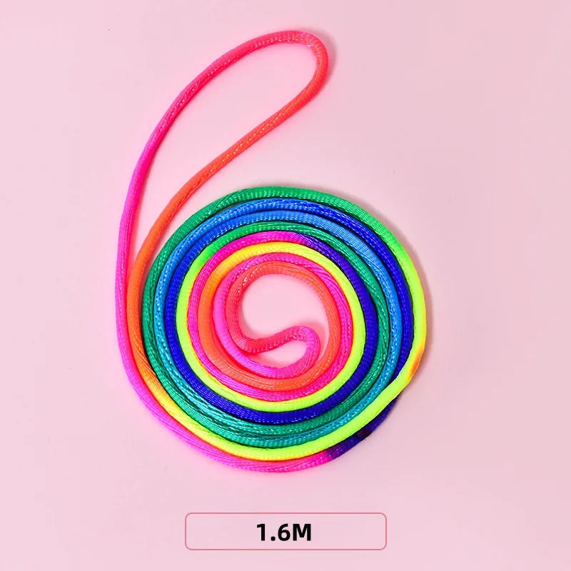 Rainbow Cats Cradle String 1.6M/63 Inch Long Rainbow Colourful Finger Rope Chinese Finger String Games Toy for Kids