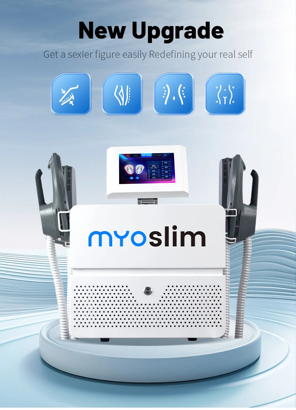 Newest Myoslim Neo RF EMS Body Sculpting Butt Lift EMS Machine 6500W HI-EMT Muscle Stimulator Body Shaping Massage Equipment