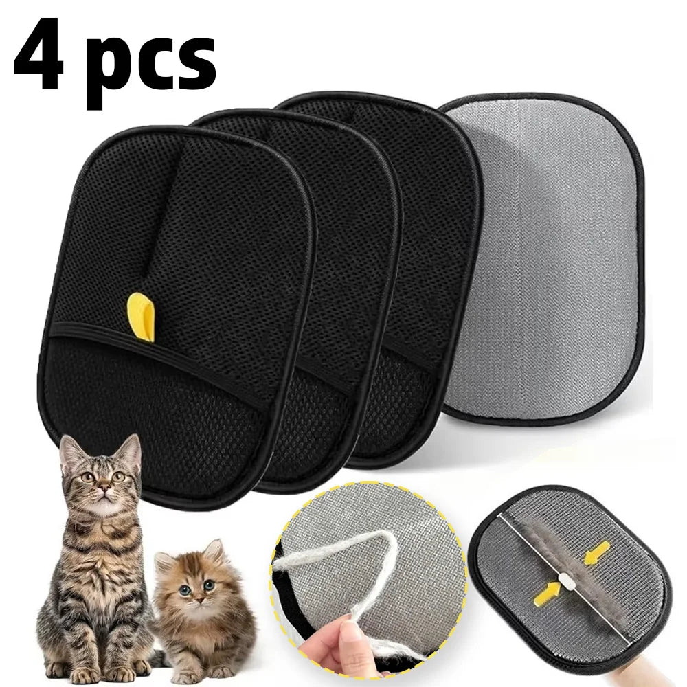 Pet Hair Cleaning Removal Gloves Pet Double-sided Grooming Glove Reusable Tool Sofa Carpets Cat Dog Hair Cleaning Tools 1~4pcs Ürün ana görseli