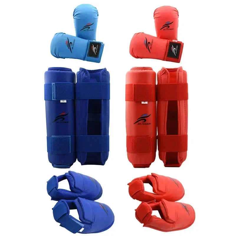 Taekwondo Karate Boxing Leg Hand Foot Protector Set Sparring Gear Shin Guard Bands Gloves Sports MMA Kids Adults Equipment Ürün ana görseli
