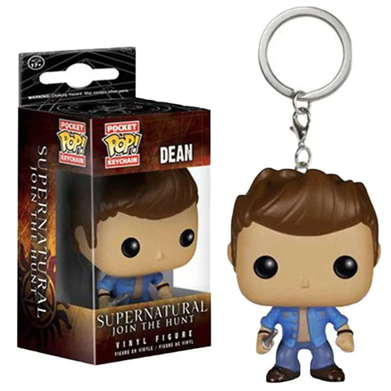 FUNKO POP Supernatural  New Character Castiel with Wing Sam KEYCHAIN Toy Vinyl Figure Collection Pocket  Key Chain Toys