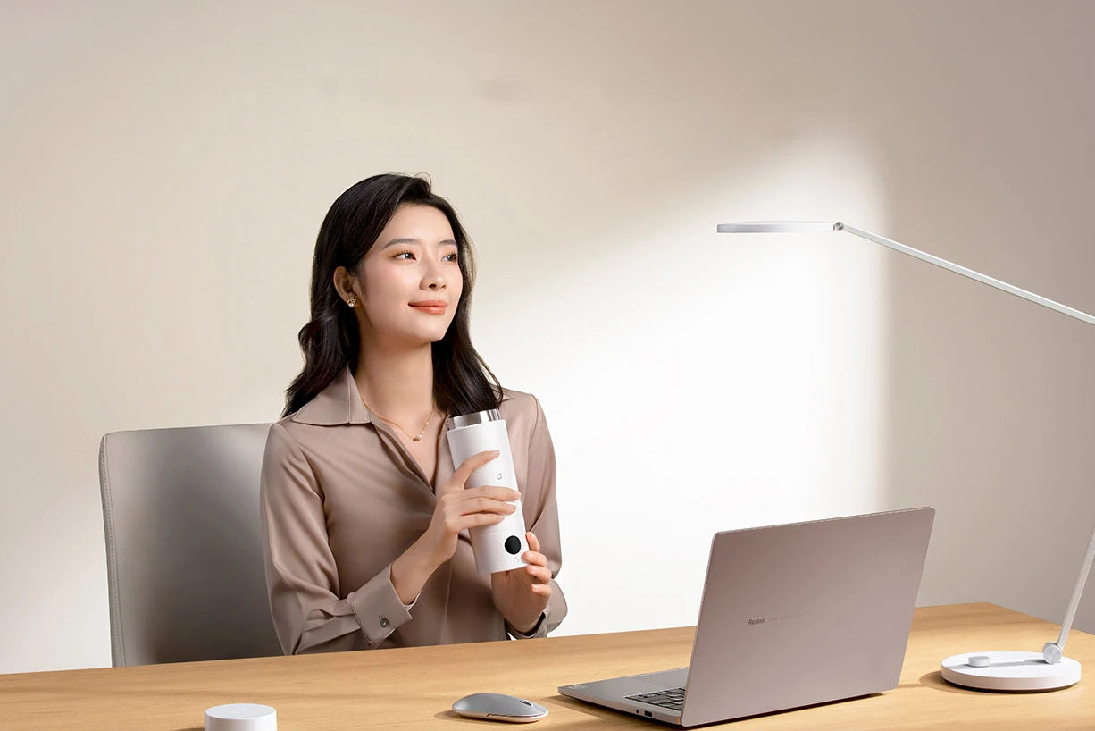 MIJIA Portable Electric Heating Cup 2: 350ml,6-Level Temp Control,12-Hour Keep Warm,316L Stainless Steel, Travel-Friendly