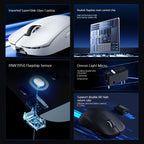 MCHOSE L7 Ultra+ Medium Large Hand Mouse Game E-Sports Paw3950 Wireless Three Mode Lightweight Office Dual-Drive Computer Mouse