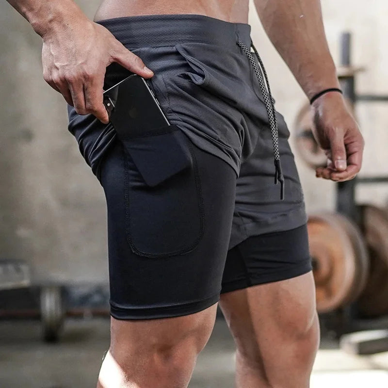 Camo Running Shorts Men Gym Sports Shorts 2 In 1 Quick Dry Workout Training Gym Fitness Jogging Short Pants Summer Men Shorts Ürün ana görseli