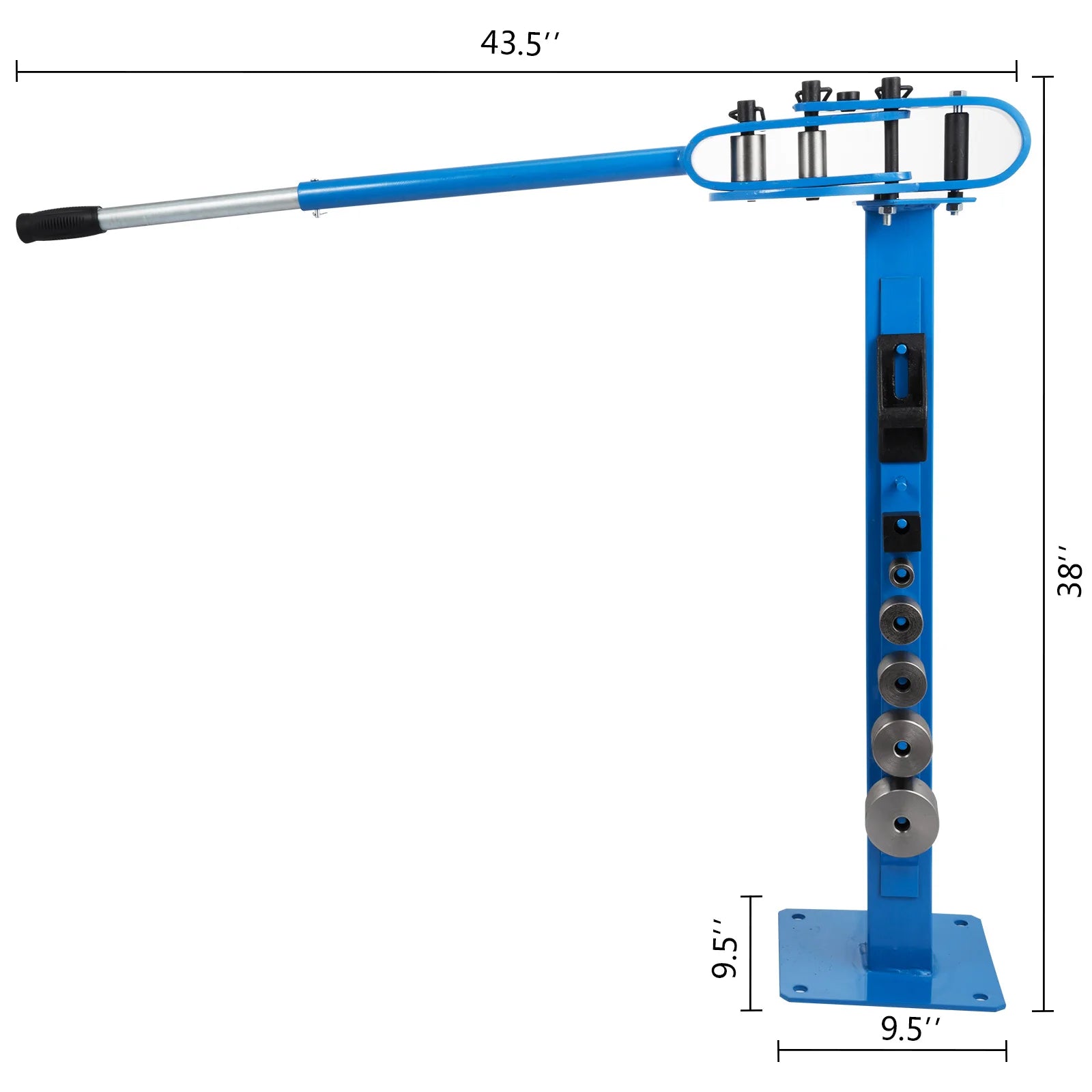 SucceBuy YP-38 Floor Mounted  Bender with 7 Dies Mutifunctional 44in Telescopic Rubber Handle Copper Steel Tube Bending Tool