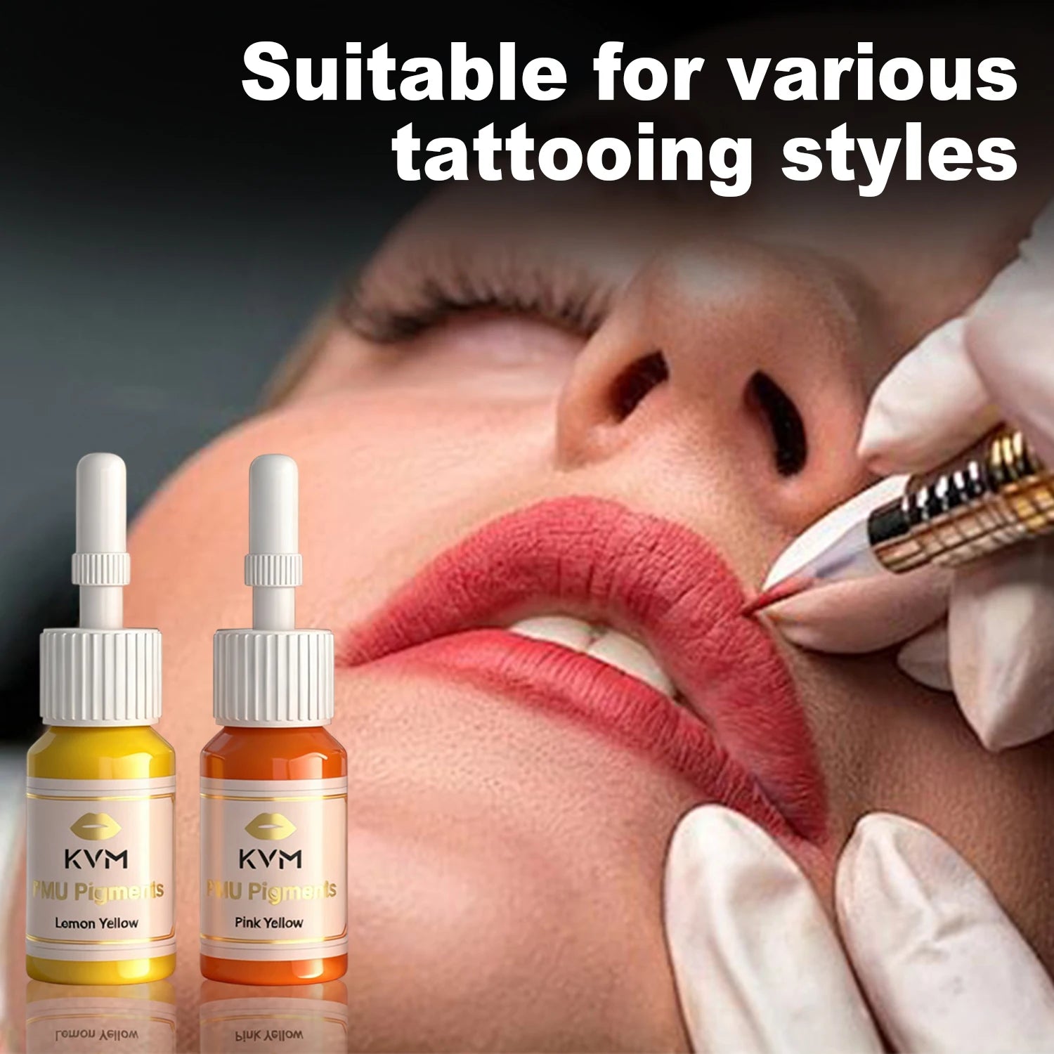 KVM 8 Colors 5ML Lip Tattoo Ink Microblading Inks Semi Permanent Makeup Pigment Tattoo Ink Body Art Lips Tint Tattoo Supplies Ürün ana görseli