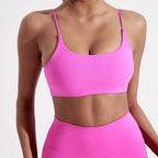 Solid Color underwear Cross Back Women Fitness Sports Bra Top Yoga Comprehensive Training Jog Chest Pad Spaghetti Strap Beauty