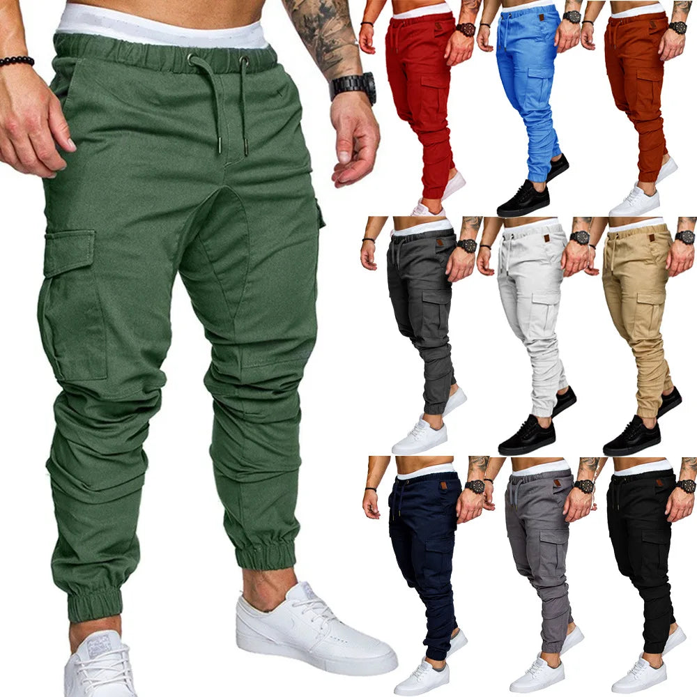 Men Pants Thin Fashion Casual Jogger Pants 2020 Streetwear Cargo Pants Men's Multi-pockets Trousers Fitness Gyms Sweatpants Mens Ürün ana görseli