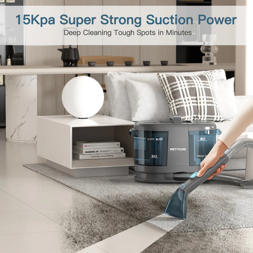PrettyCare PC808 Cordless Carpet&Spot Vacuum Cleaner 1.4m Hose 30minutes Fabric Vacuum Cleaner with Wet Sprayer For Sofa Car Ürün ana görseli