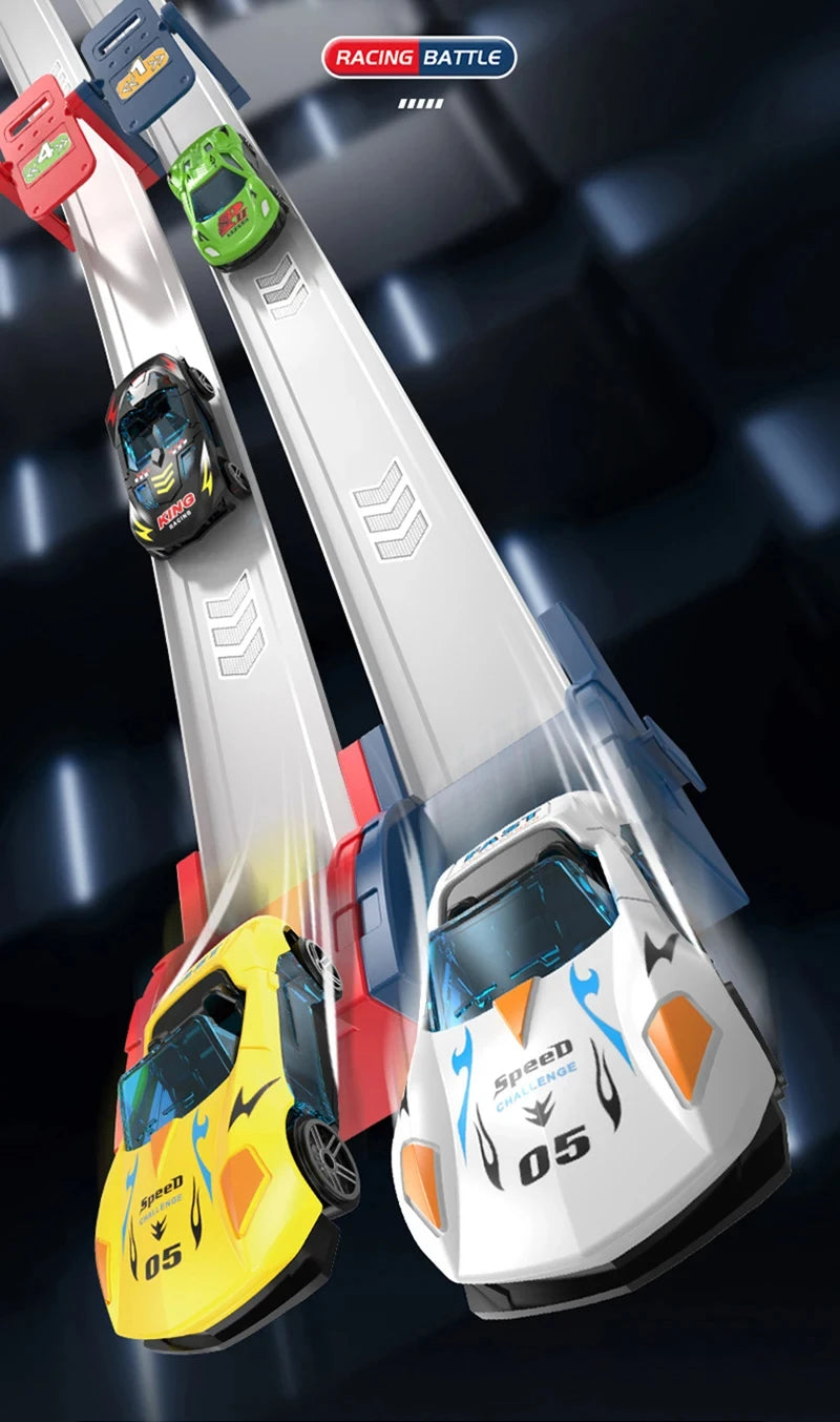 Kids Toy Racing Track Toy Vehicle with Alloy Car Slot Car Race Track Set Educational Game Boys Toys for 6 7 8-12 Years Boy Gifts