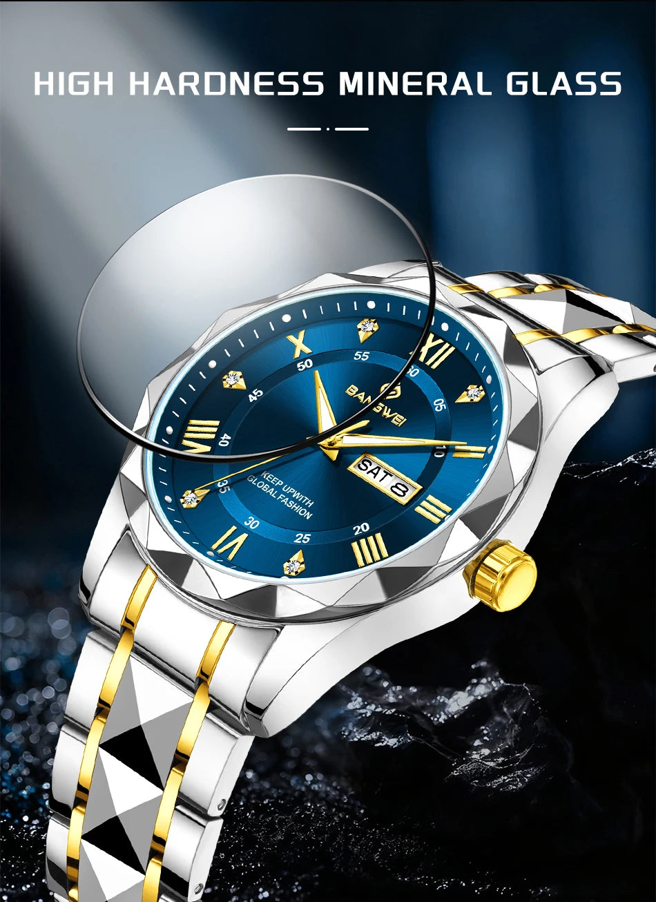 BANGWEI Elegant Luxury Quartz Woman Watch Fashion Classic Simple Stainless Clocks Auto Date Waterproof Diamond Ladies Wristwatch
