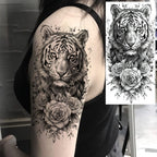 1 Sheet Unique Watercolr Lion Tiger Animals Temporary Tattoos Long Lasting Waterproof Fox Owl Fake Tattoo Sticker Body Art Tatoo