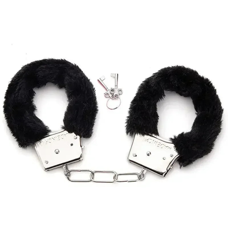 BDSM Hand Binding Sex Adult Hands Binding Toys Adjustable Metal Plush Handcuffs Binding Fetish Slave Couples Adult Game Products