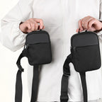 Men Waterproof Sling Chest Pack Fashion Small Black Crossbody Shoulder Zipper Bag Travel Workout Handbag Messanger Bag for Men