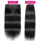 Clip In Hair Extensions Human Hair Brazilian Thick Straight Clip In Natural Color Clip Ins Remy Hair 22 24 26 28 Inch For Women 120g/PC