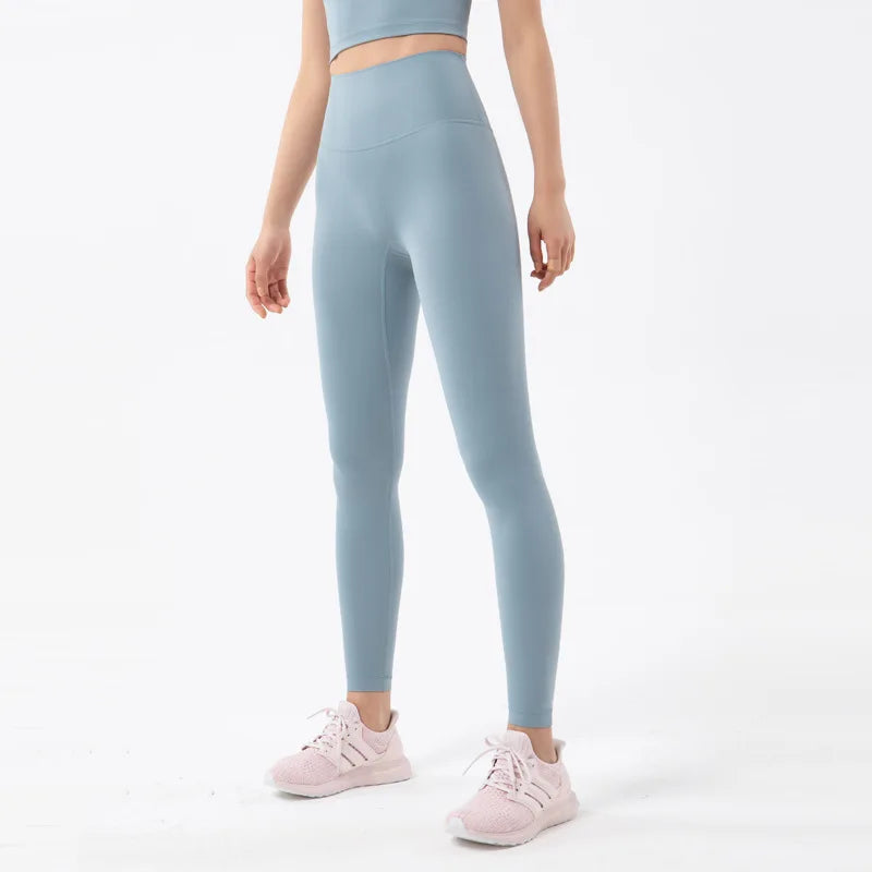 SOISOU Nylon Yoga Pants Gym Leggings Women Girl Fitness Soft Tights High Waist Elastic Breathable No T Line Sports Pants