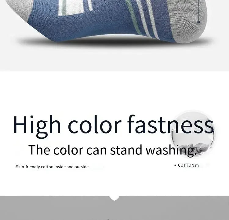 Men's 100% Cotton Casual Socks for Spring and Summer, Men's Antibacterial & Deodorant Business Socks, High-Quality Sports Socks