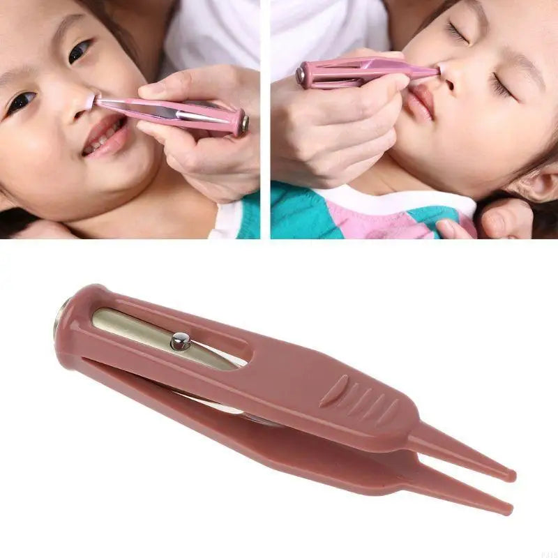 Infants Clean Tweezer Ear Nose Navel Visible Safety Tweezers Safe Forceps Cleaning Supplies for Health Care P31B