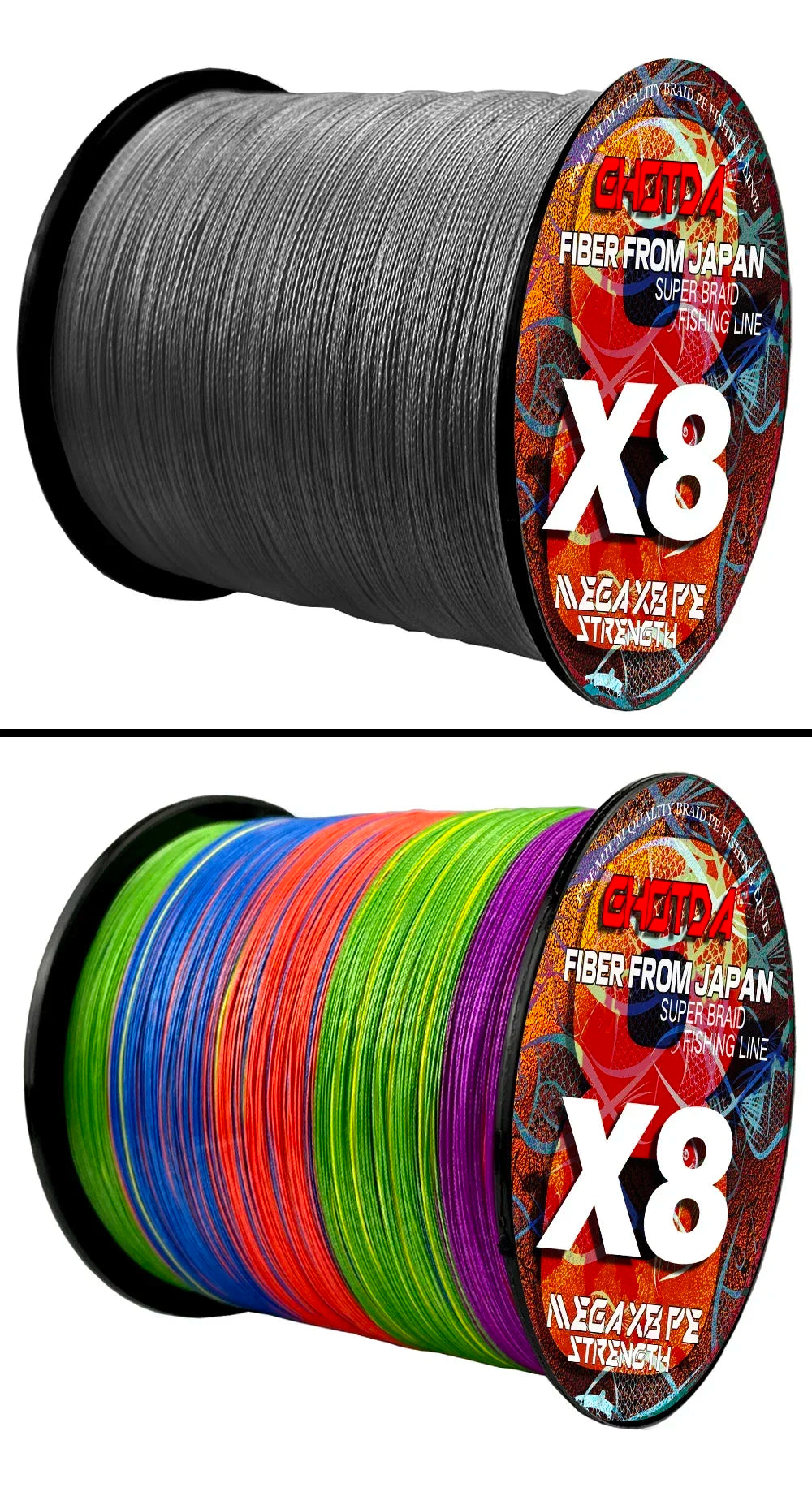 8 Strands Multifilament Fishing Lines Sea Wire Fly Carp Braided Line X8 Spinning Lure Fishing Cord for Bass 300m/500m 18lb-78lb