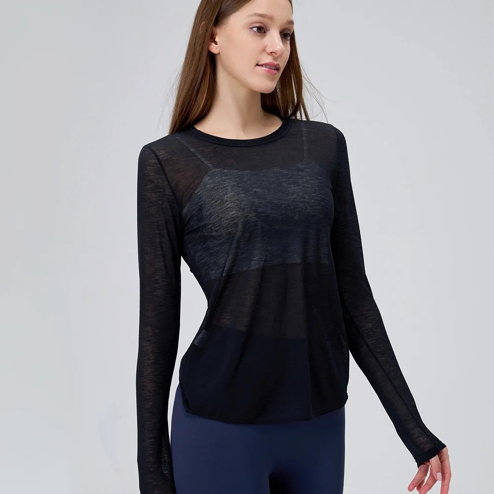 Yoga Suit Women's Long-sleeved Shirts Beautiful Back Sports Suit Tops Slim Loose Blouse Pilates Fitness Gym Suit Running Clothes