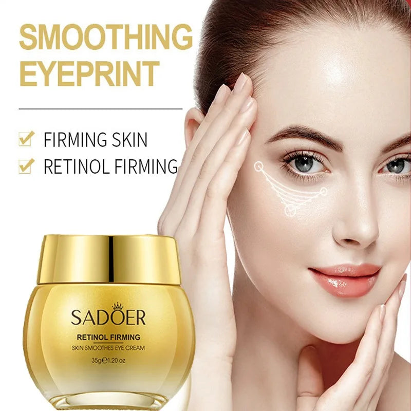 SADOER  Retinol Eye Cream Reduces Dark Circles and Wrinkles Moisturizes and Tightens The Eyes, Eye Cream Korean Eye Care Product Ürün ana görseli