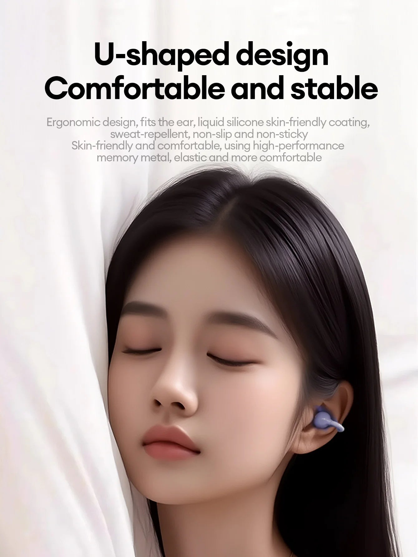 Lenovo LK6 Over Ear Wireless Bluetooth 5.4 Headphones Sound Quality Noise Reduction Ear Clip Earphones Long Endurance Earsets