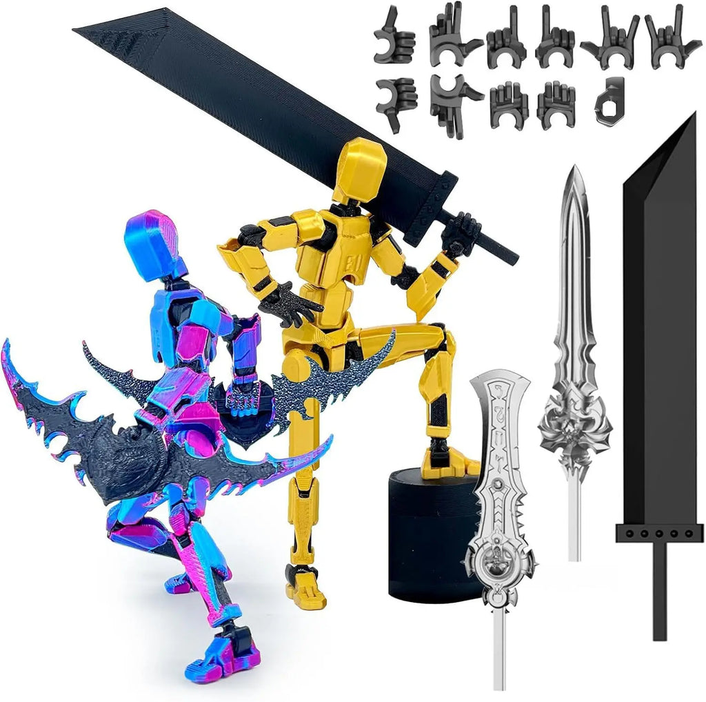 T13 Action Figure 3D Printed Multi-Jointed Movable Titan 13 Lucky Dummy Nova Robot Action Figure Desktop Assembly Completed Gift
