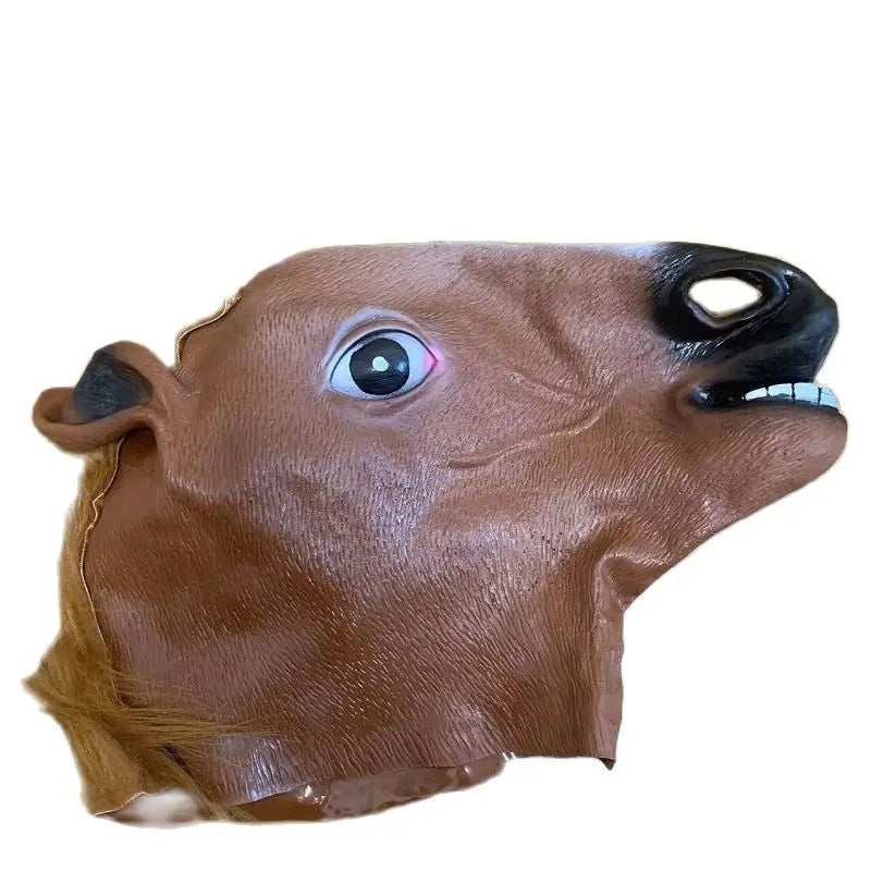 Men Brown Horse Masks Girl Funny Horse Head Mask  Latex Animal Mask Novelty Halloween Cosplay Costumes Headgear Mascara De Latex