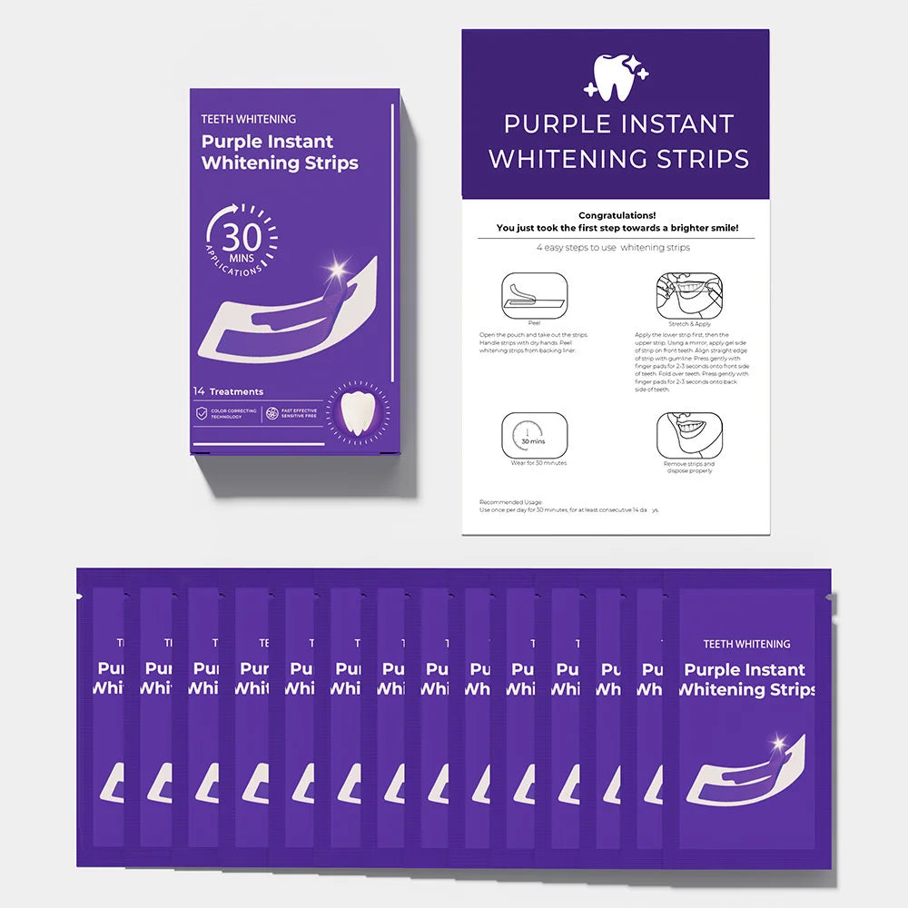 Teeth Whitening Strips Cleaning Dental Yellow Plaque Stains Removal Bleacher Restore Bright Tooth Oral Hygiene Care Stickers Gel