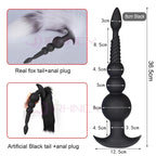 3-10cm Huge Anal Plug with Tail Sex Toys for Adult Games Couples DIY Cosplay Big Butt Plug Silicone Soft Long Anal Beads Women