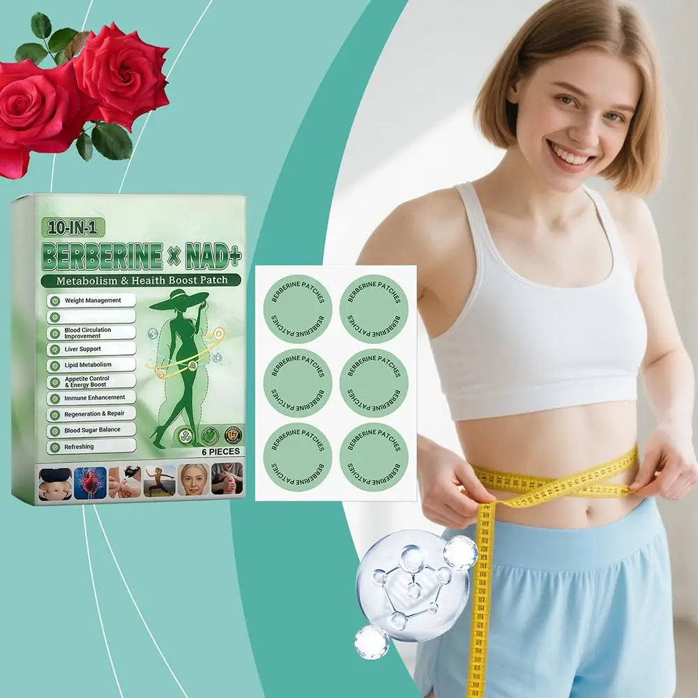 Berberine Patch Nano Microneedle Patch with Natural Ingredients, Daily Weight Management Body Firming Sticker for Women Men Ürün ana görseli