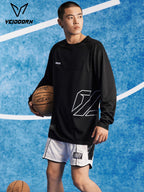2025 Mens Quick Dry Workout T-Shirt Moisture Wicking Training Top Gym Fitness Long Sleeve Running Basketball Tee Athletic Wear