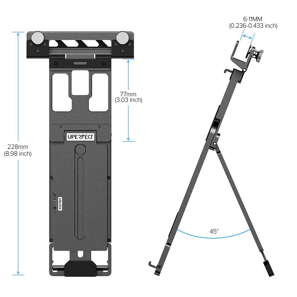 UPERFECT UStand Air Floating Stacked Portable Monitor Stand for Flexible Dual-Screen Setup Adjustable Aluminum Clamp For Laptop