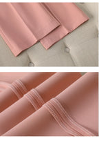 NAVIU New 2024 Women Pant Suits Pink Blazer And Jacket Set Office Ladies Work Business Uniform Female Pantsuit OL Style Beige