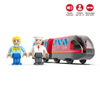 Kid Magnetic Electric Train Car Locomotive Wooden Track Slot Diecast Railway with Two Carriages Train Wood Toy Biro Leduo Track