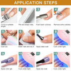 MTSSII 12pcs Gel Nail Polish Set Nude Pink Red Glitter Semi Permanent Soak Off  UV Gel Varnish Manicure Kit Nail Supplies DIY