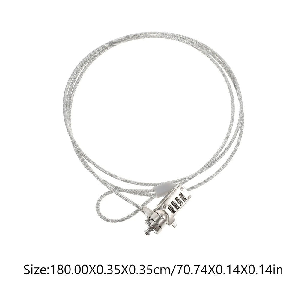 1.8M 3.5mm Laptop Security Cable Lock | 1-Digit Combination Anti-theft Steel Cable Lock for Business Laptops & Tablets