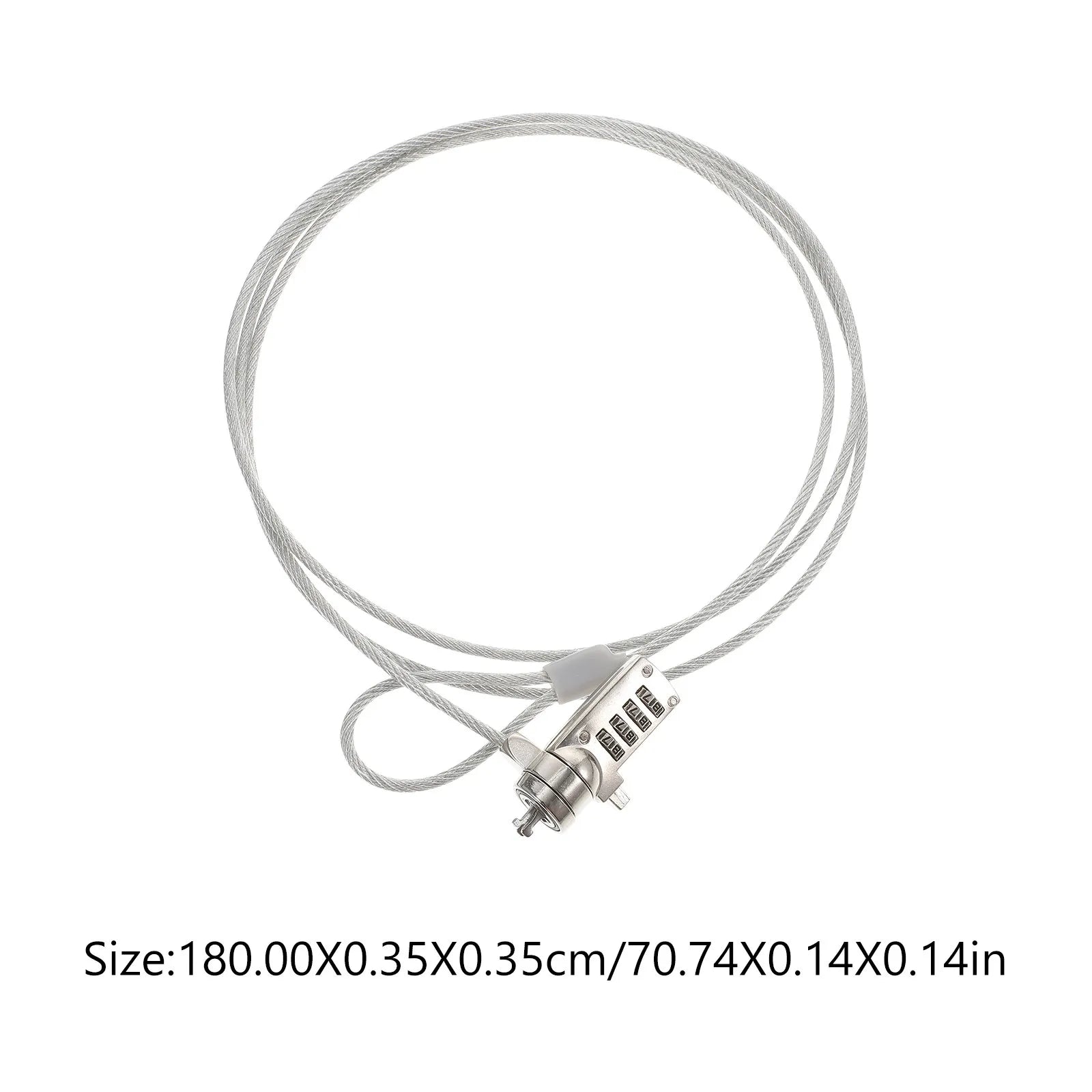 1.8M 3.5mm Laptop Security Cable Lock | 1-Digit Combination Anti-theft Steel Cable Lock for Business Laptops & Tablets