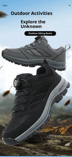 Men'S Spring And Autumn Outdoor Sports Shoes With Rotating Buckle Convenient Comfortable Anti Slip Hiking Shoes Large Size 39-48