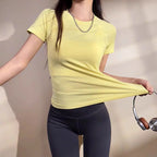 Women Yoga Top Seamless Sport T Shirts Fitness Clothes Short Sleeve Yoga Shirt Gym Top Running Active Wear Sport Top