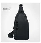 Men Bag Fashion New Solid Color Men Chest Bag Outdoor Casual Fashion One Shoulder Crossbody Bag Nylon USB Charging Shoulder Bags