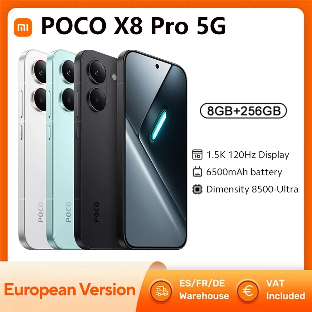 POCO X8 Pro 5G Smartphone 8GB+256GB Dimensity 8500-Ultra 6.59-inch AMOLED 1.5K 120Hz 6210mAh 50MP OIS NFC IP68 Ürün ana görseli