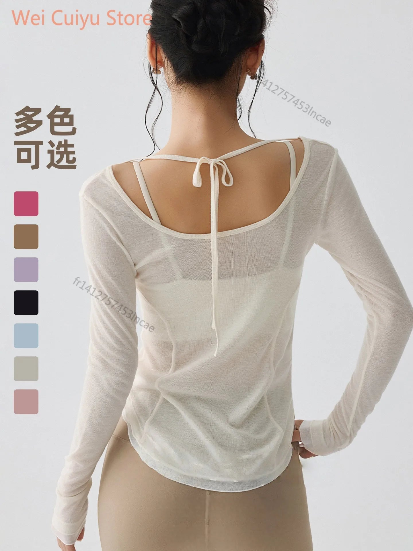 Women's Long Sleeve Sports Shirt Yoga Wear Fitness T-Shirt Quick-dry Running T-shirt Workout Top Female Gym Shirt Clothing