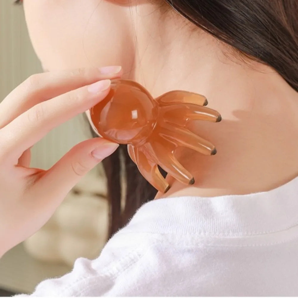 Resin Octopus Massage Comb Head Meridian Scraping Scalp Massage Brush Acupuncture SPA Gua Sha Massage Comb Fatigue Relief